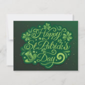 Sint-Patrick's Day Leprechaun Pet Shamrocks Irish Feestdagenkaart (Voorkant)