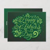 Sint-Patrick's Day Leprechaun Pet Shamrocks Irish Feestdagenkaart (Voorkant / Achterkant)