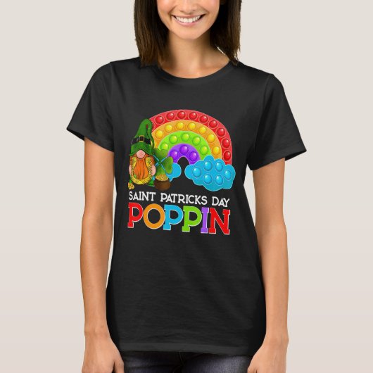 Sint Patricks Day Leprechaun Rainbow Pop Fidge T-shirt (Voorkant)