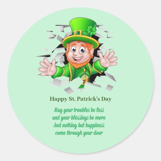 Sint-Patrick's day leprechaun Sticker (Voorkant)