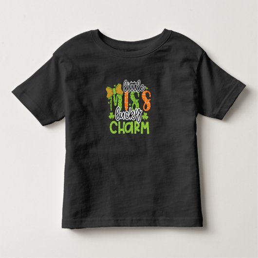 Sint Patricks Day Little Miss Lucky Charm Kinder Shirts (Voorkant)