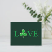Sint Patrick's Day Love Green Clover Shamrock Briefkaart (Staand voorkant)