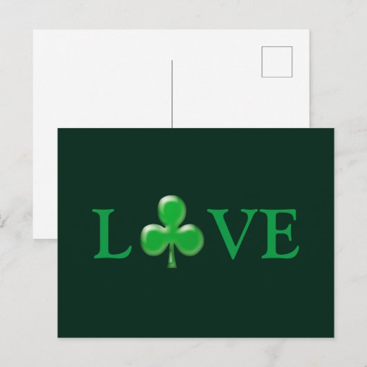 Sint Patrick's Day Love Green Clover Shamrock Briefkaart (Voorkant / Achterkant)
