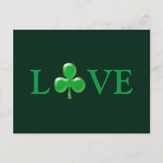 Sint Patrick's Day Love Green Clover Shamrock Briefkaart (Voorkant)