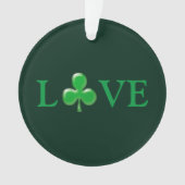 Sint Patrick's Day Love Green Clover Shamrock Ornament (voorkant)
