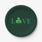 Sint Patrick's Day Love Green Clover Shamrock Papieren Bordje (Voorkant)