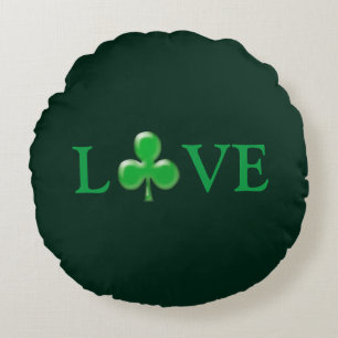 Sint Patrick's Day Love Green Clover Shamrock Rond Kussen