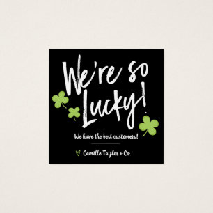 Sint Patrick's Day Lucky Bedankt voor de korting. Vierkante Visitekaartjes