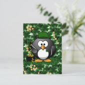Sint-Patrick's Day Lucky Penguin met goudpot Briefkaart (Staand voorkant)