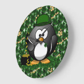 Sint-Patrick's Day Lucky Penguin met goudpot Grote Klok (Hoek)