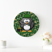 Sint-Patrick's Day Lucky Penguin met goudpot Grote Klok (Huis)
