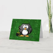 Sint-Patrick's Day Lucky Penguin met goudpot Kaart (Voorkant)