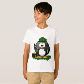 Sint-Patrick's Day Lucky Penguin met goudpot T-shirt (Voorkant volledig)