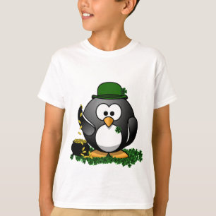 Sint-Patrick's Day Lucky Penguin met goudpot T-shirt