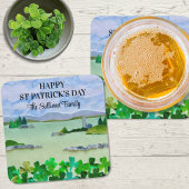 Sint Patrick's Day Lucky Shamrock Family Name Kartonnen Onderzetters