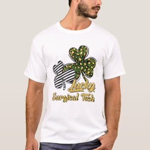 Sint Patrick's Day Lucky Surgical Tech Clover Sham T-shirt