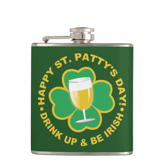 Sint-Patrick's Day, maatkolf Heupfles (Voorkant)