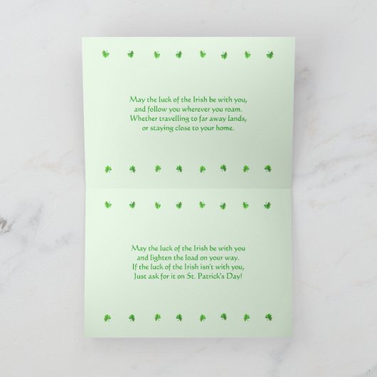 Sint Patrick's Day Magic Shamrocks Kaart (Binnen)