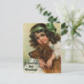 Sint Patrick's Day,  meisje Feestdagenkaart (Staand voorkant)