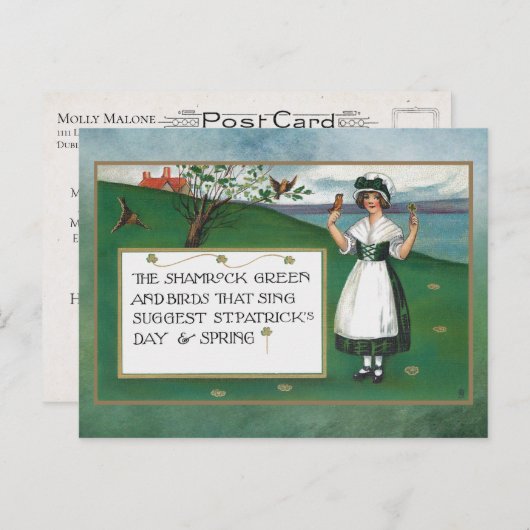 Sint Patrick's Day met Kind en Groeten Briefkaart (Voorkant / Achterkant)