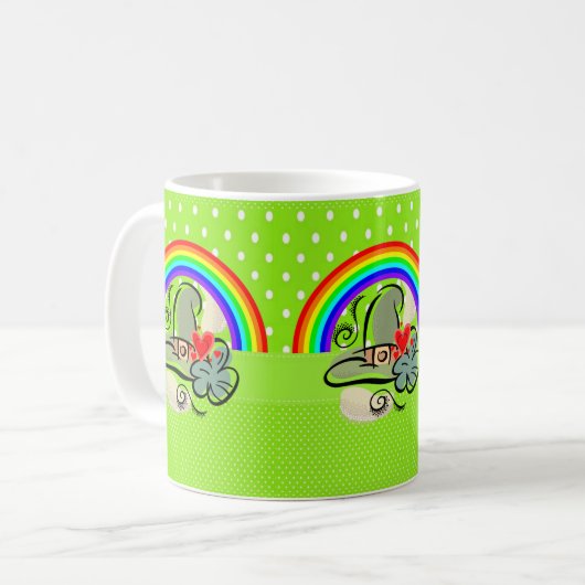 Sint Patrick's Day Mok Rainbow (Voorkant links)