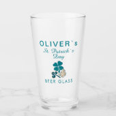 Sint Patrick's day Name Clover Shamrock Beer Glas (Voorkant)