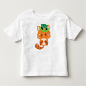 Sint Patrick's Day, Oranje kat, Pet Leprechaun Kinder Shirts (Voorkant)