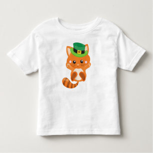 Sint Patrick's Day, Oranje kat, Pet Leprechaun Kinder Shirts