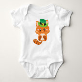 Sint Patrick's Day, Oranje kat, Pet Leprechaun Romper (Voorkant)