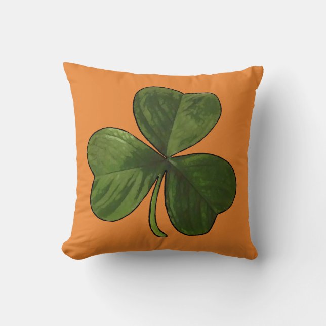 Sint Patrick's Day Outlining Irish Shamrock Kussen (Voorkant)