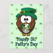 Sint Patrick's Day owl Briefkaart (Voorkant)
