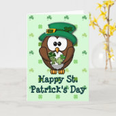 Sint Patrick's Day owl Kaart (Gele Bloem)