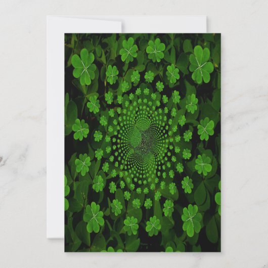 Sint Patrick's Day Party 4 Leaf Clover Kaleidoscop Kaart (Achterkant)