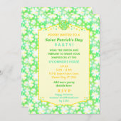 Sint Patrick's Day Party Elegant Retro Shamrocks Kaart (Voorkant / Achterkant)