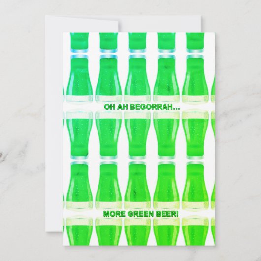 Sint-Patrick's Day Party gevierd met Green Brew Kaart (Achterkant)