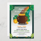 Sint Patrick's Day Party Invitation Flyer Kaart (Voorkant / Achterkant)