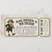 Sint-Patrick's Day Party  Ticket Invitations Kaart (Voorkant / Achterkant)