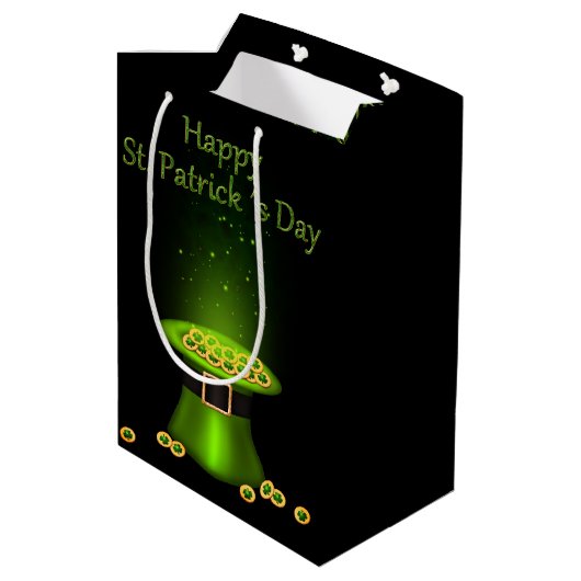 Sint-Patrick's Day Pet Medium Cadeauzakje (Achterkant Gekanteld)