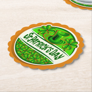 Sint Patrick's Day Pet Shamrocks Green Oranje Kartonnen Onderzetters