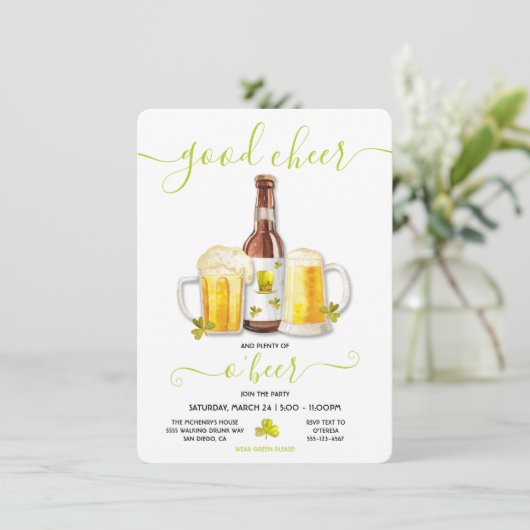 Sint-Patrick's Day Plenty of Beer Party Kaart (Staand voorkant)