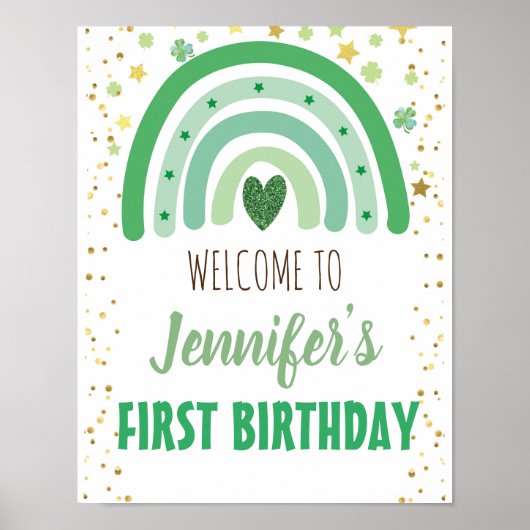Sint Patrick's Day Rainbow Party Welkomstteken Poster (Voorkant)