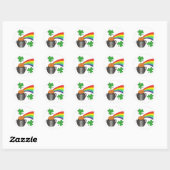 Sint Patrick's Day Rainbow Shamrock Clover Ronde Sticker (Vel)