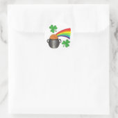 Sint Patrick's Day Rainbow Shamrock Clover Ronde Sticker (Tas)