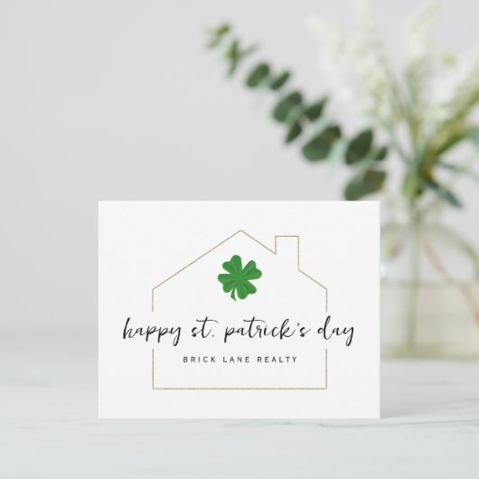 Sint Patrick's Day Real Estate Promotional Kaart (Staand voorkant)