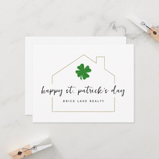 Sint Patrick's Day Real Estate Promotional Kaart (Voorkant / Achterkant in situ)
