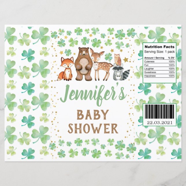 Sint Patrick's Day Shamrock Animals Chip Bag Wrapp (Voorkant)