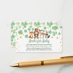 Sint Patrick's Day Shamrock Baby shower Book Reque Informatiekaartje