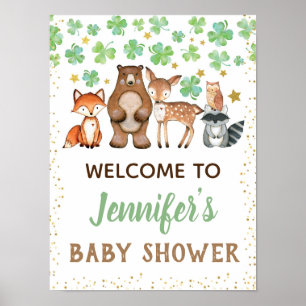 Sint Patrick's Day Shamrock Baby shower Welcome Si Poster