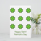 Sint-Patrick's Day Shamrock Background Briefpapier (Staand voorkant)