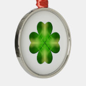 Sint-Patrick's Day Shamrock Background Metalen Ornament (Rechts)
